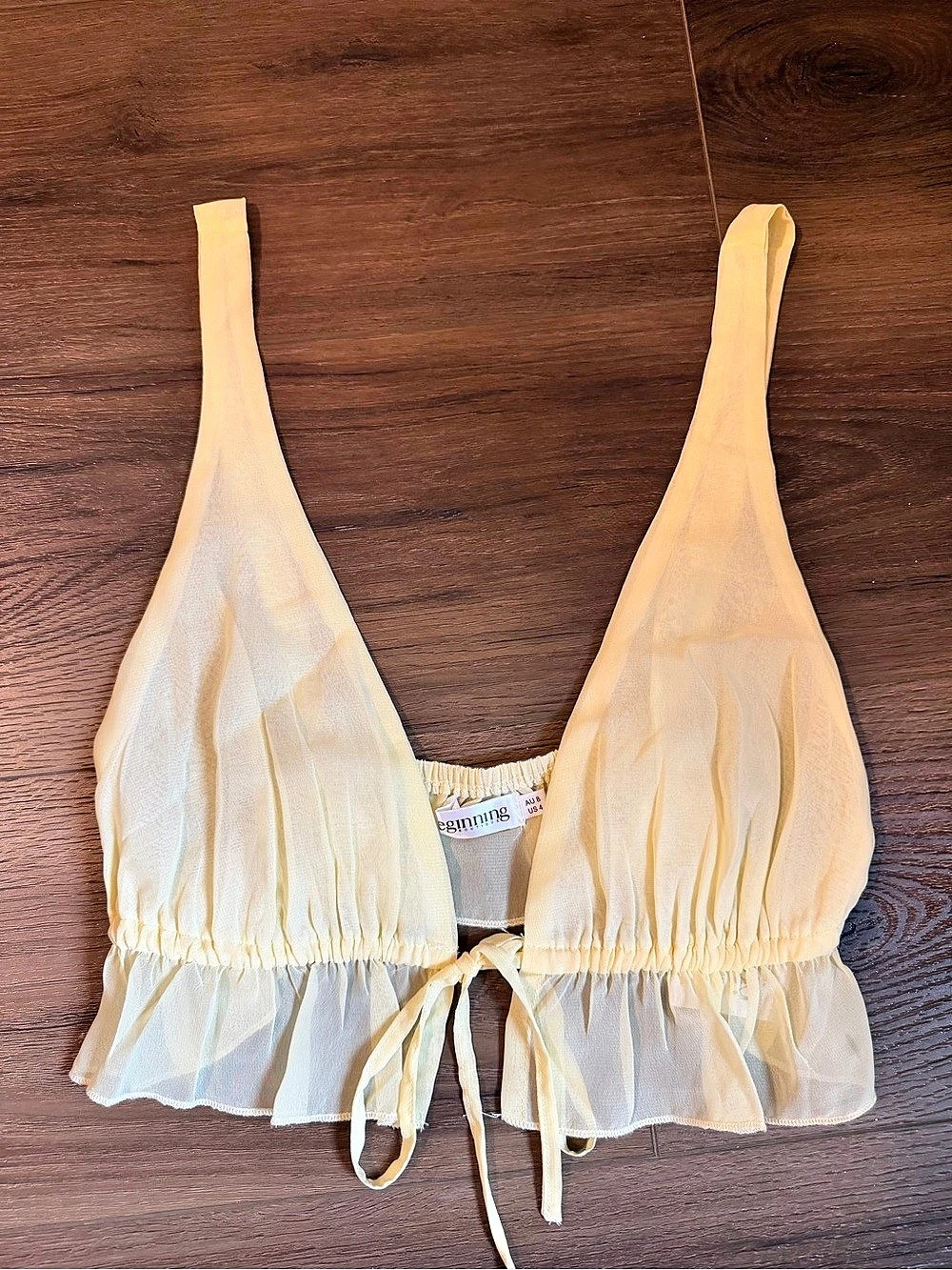 Beginning Boutique Butter Yellow Crop Top